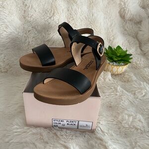 Soda KIDS GIRLS PLENTY Casual Open Toe Flat Sandal Black 13